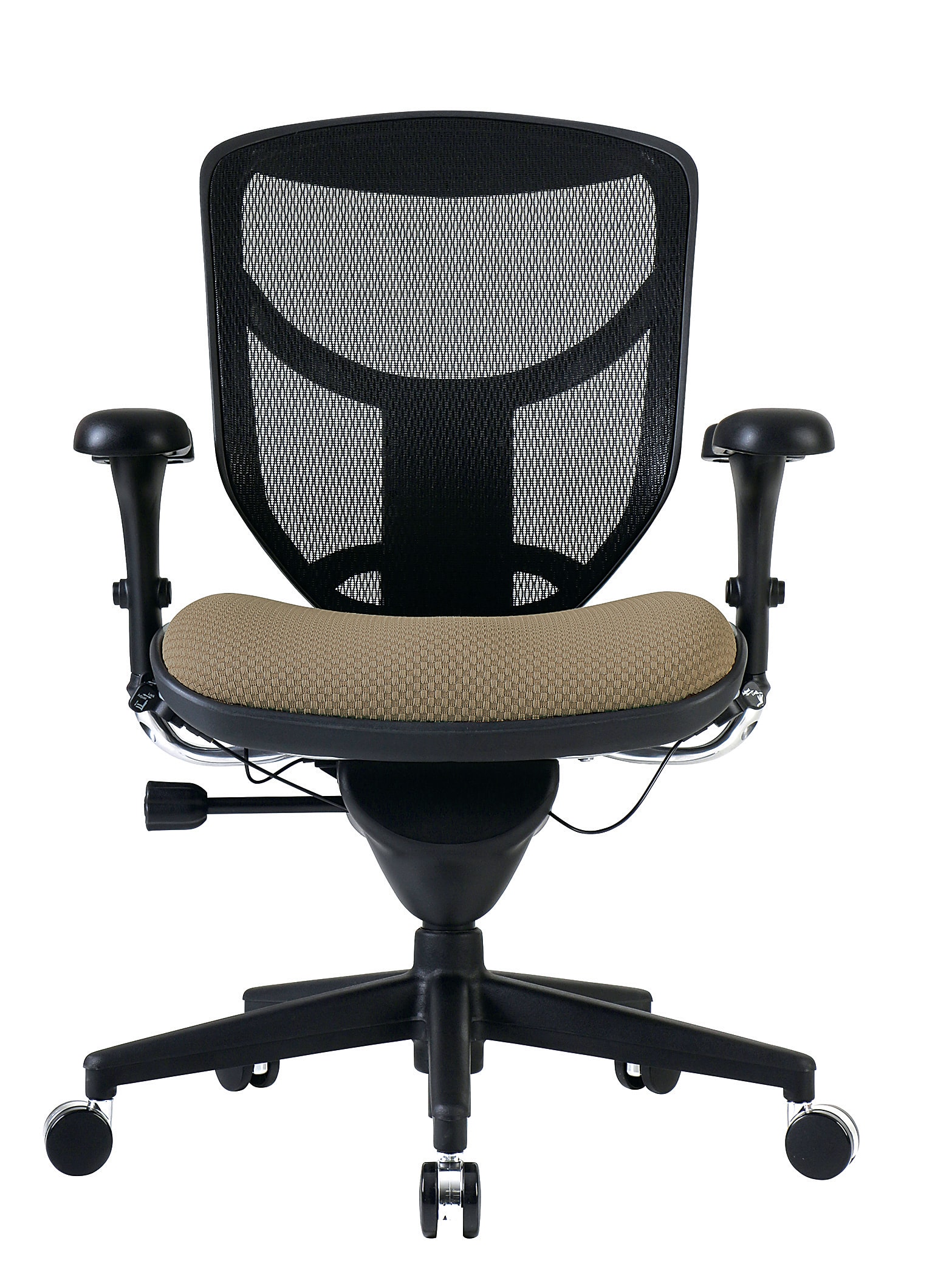 WorkPro® Quantum 9000 Series Ergonomic Mesh/Premium Fabric Mid-Back Chair, Black/Beige, BIFMA Compliant 2 WorkPro® Quantum 9000 Series Ergonomic Mesh/Premium Fabric Mid-Back Chair, Black/Beige, BIFMA Compliant - Image 2