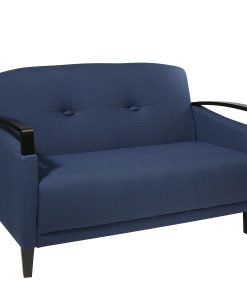Ave Six Main Street Loveseat, Woven Indigo/Espresso