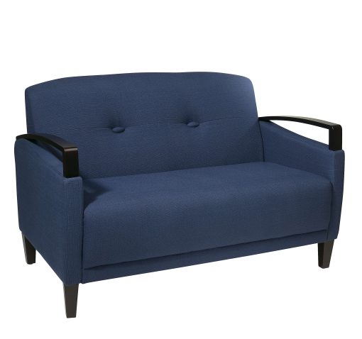 Ave Six Main Street Loveseat, Woven Indigo/Espresso