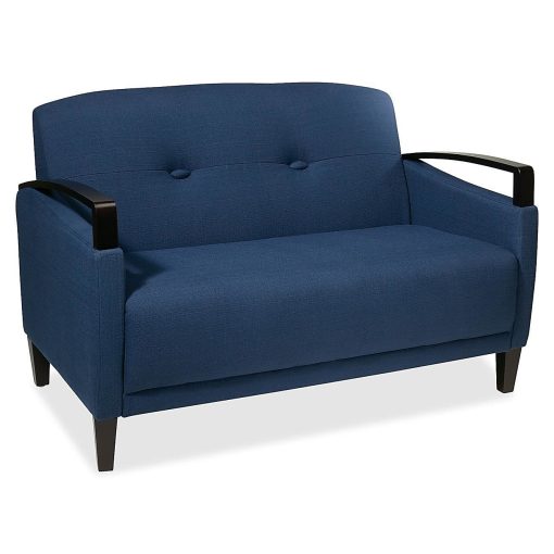 Ave Six Main Street Loveseat, Woven Indigo/Espresso - Image 2