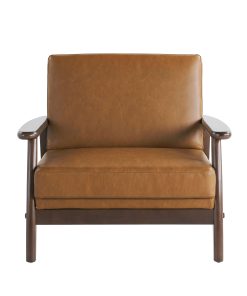 Lifestyle Solutions Anaheim Faux Leather Accent Guest Chair, Caramel 2