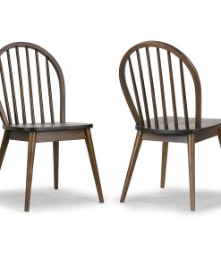 Glamour Home Astra Rubberwood Dining Accent Chairs, Dark Brown, Set Of 2 Chairs 2