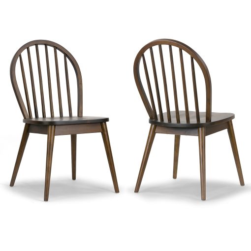Glamour Home Astra Rubberwood Dining Accent Chairs, Dark Brown, Set Of 2 Chairs - Image 2