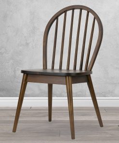 Glamour Home Astra Rubberwood Dining Accent Chairs, Dark Brown, Set Of 2 Chairs