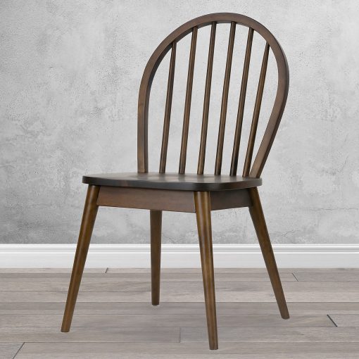 Glamour Home Astra Rubberwood Dining Accent Chairs, Dark Brown, Set Of 2 Chairs