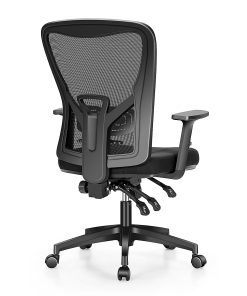 ALPHA HOME Ergonomic Fabric Mid-Back Office Task Chair With Lumbar Support, Black 2
