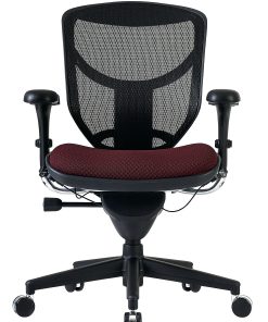 WorkPro® Quantum 9000 Series Ergonomic Mesh/Premium Fabric Mid-Back Chair, Black/Burgundy, BIFMA Compliant 2