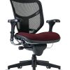 WorkPro® Quantum 9000 Series Ergonomic Mesh/Premium Fabric Mid-Back Chair, Black/Burgundy, BIFMA Compliant