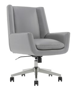 Serta® SitTrue™ Montair Faux Leather Mid-Back Manager Office Chair, Gray