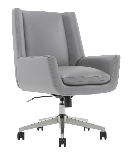 Serta® SitTrue™ Montair Faux Leather Mid-Back Manager Office Chair, Gray