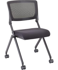 Lorell® Mesh Back Nesting Chairs, Black, Set Of 2 Chairs 2