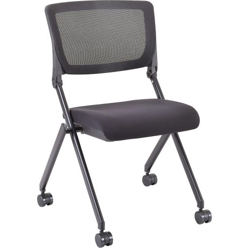 Lorell® Mesh Back Nesting Chairs, Black, Set Of 2 Chairs - Image 2