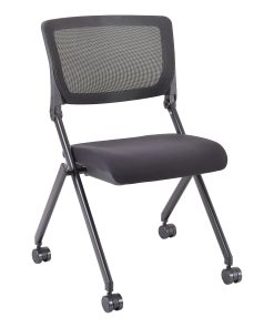 Lorell® Mesh Back Nesting Chairs, Black, Set Of 2 Chairs