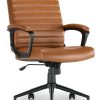 Click365 Transform 3.0 Ergonomic Vegan Leather Mid-Back Manager's Chair, Cognac