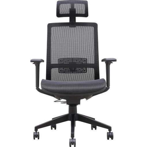 Lorell Mesh High-Back Task Chair With Headrest - Black - Armrest - 1 Each - Image 2