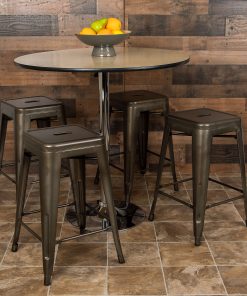 Flash Furniture 24" Metal Counter-Height Bar Stools, Set Of 4 Bar Stools, Gunmetal