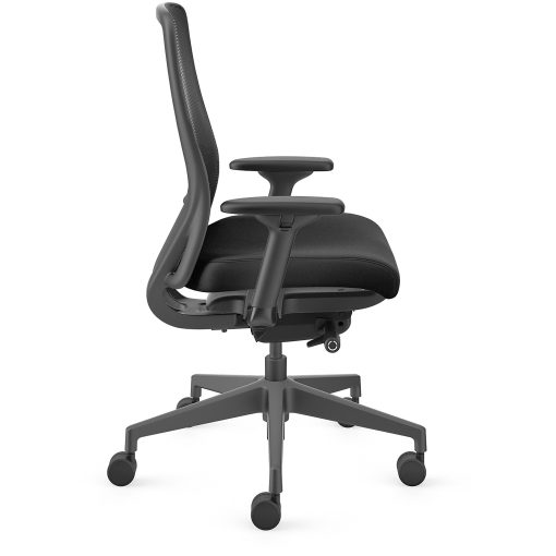 HON Nucleus Task Chair KD - Black Seat Color - Fabric Seat Material - Black Back Color - Black Frame Color - Armrest - 1 Each - Image 2