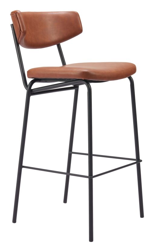 Zuo Charon Barstools, Vintage Brown, Set Of 2 Barstools - Image 2