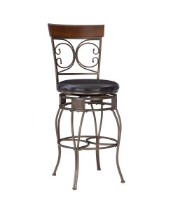 Powell Big & Tall Scroll Bar Stool, Brown/Bronze