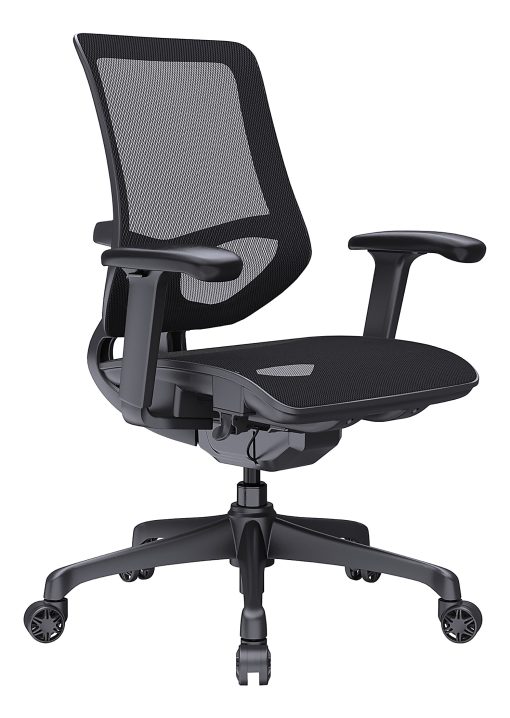 WorkPro® 1000 Series Ergonomic Mesh/Mesh Mid-Back Task Office Chair, Black/Black, BIFMA Compliant
