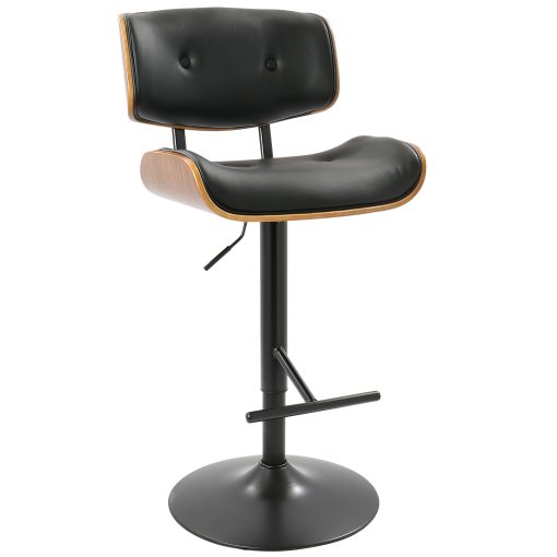 LumiSource Lombardi Bar Stool, Black/Walnut - Image 2