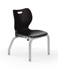 HON Smartlink 4-Leg Plastic Stackable Chairs, Onyx, Set Of 4 Chairs