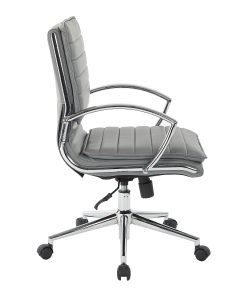 Office Star™ Pro-Line II™ SPX Bonded Leather Mid-Back Chair, Charcoal/Chrome 2