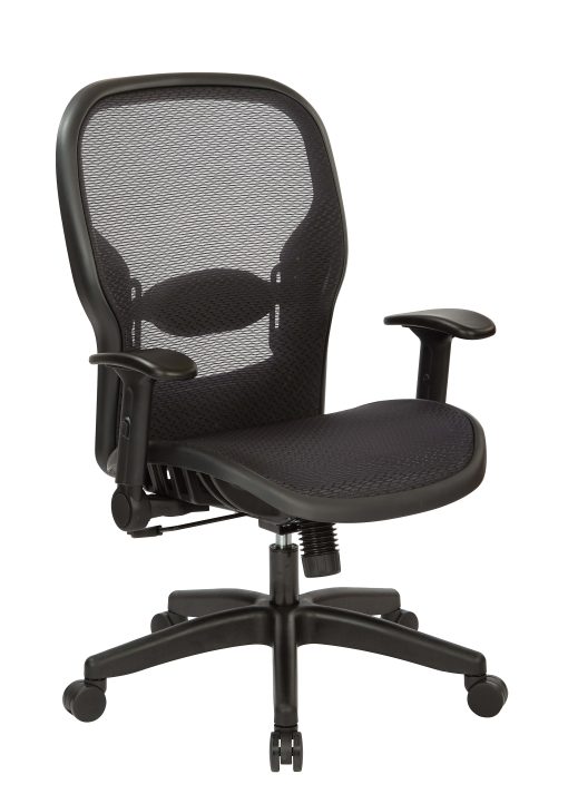 Office Star™ Space Seating 23 Series Air Grid® Mid-Back Manager's Chair, Black