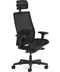 HON Ignition 2.0 Mid-back Task Chair with Headrest - Mid Back - Black - Armrest - 1 Each