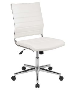 Flash Furniture Hansel LeatherSoft™ Faux Leather Mid-Back Executive Office Chair, White 2