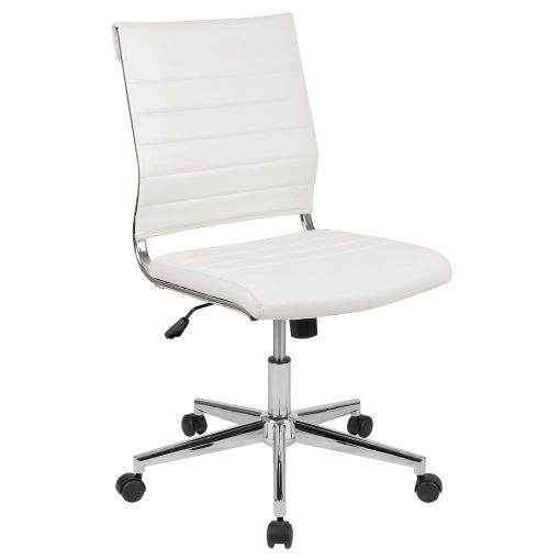 Flash Furniture Hansel LeatherSoft™ Faux Leather Mid-Back Executive Office Chair, White - Image 2