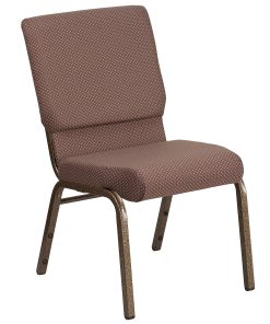 Flash Furniture HERCULES Series Stackable Church Chair, Brown Dot/Goldvein 2