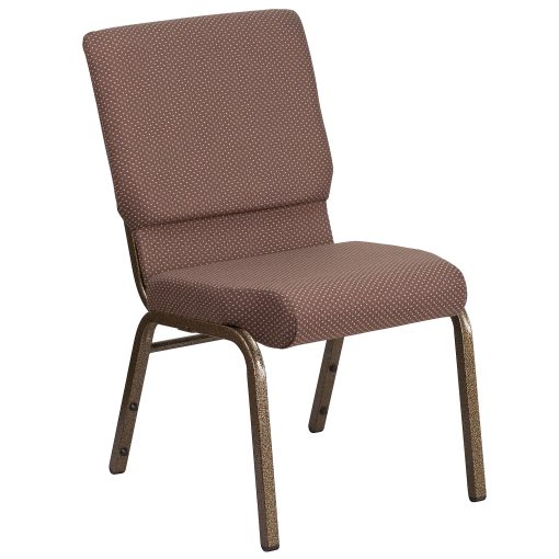 Flash Furniture HERCULES Series Stackable Church Chair, Brown Dot/Goldvein - Image 2