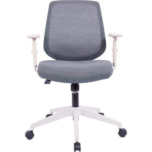 LYS Mid-Back Task Chair - Fabric Seat - Mid Back - 5-star Base - Gray - Armrest - 1 Each - Image 2
