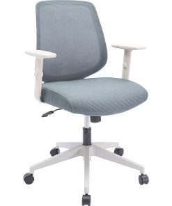 LYS Mid-Back Task Chair - Fabric Seat - Mid Back - 5-star Base - Gray - Armrest - 1 Each