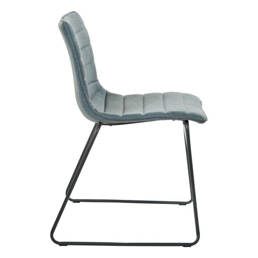 Office Star Halo Faux Leather Stacking Chairs, Blue/Black, Set Of 2 Chairs - Image 2