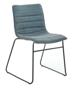 Office Star Halo Faux Leather Stacking Chairs, Blue/Black, Set Of 2 Chairs