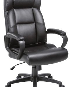 Lorell® SOHO Ergonomic Bonded Leather High-Back Executive Chair, Black