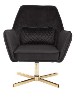 LumiSource Diana Contemporary Lounge Chair, Black/Gold 2
