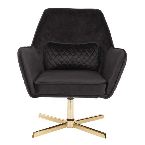 LumiSource Diana Contemporary Lounge Chair, Black/Gold - Image 2