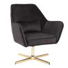 LumiSource Diana Contemporary Lounge Chair, Black/Gold