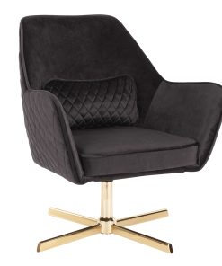 LumiSource Diana Contemporary Lounge Chair, Black/Gold