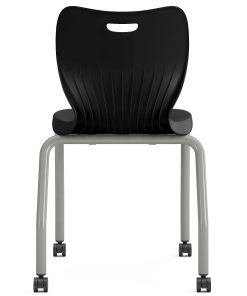 HON SmartLink 4-Leg Plastic Stackable Chairs, Onyx/Platinum, Set Of 4 Chairs, HONSS4L18BCONPL 2