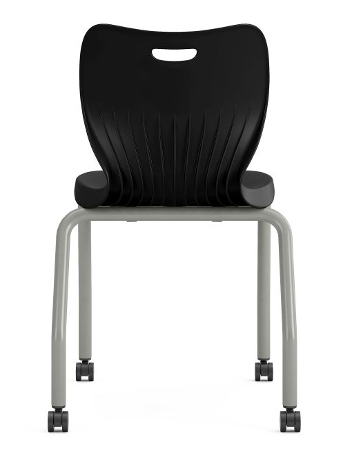 HON SmartLink 4-Leg Plastic Stackable Chairs, Onyx/Platinum, Set Of 4 Chairs, HONSS4L18BCONPL - Image 2