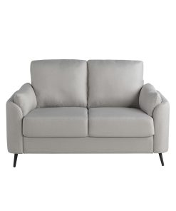 Lifestyle Solutions Birmingham Polyester Loveseat, 34-5/8”H x 55-1/2”W x 31-1/8”D, Smoke