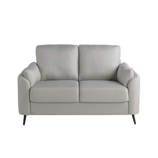 Lifestyle Solutions Birmingham Polyester Loveseat, 34-5/8”H x 55-1/2”W x 31-1/8”D, Smoke