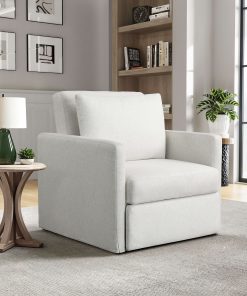 Serta Berkeley Fabric Convertible Guest Chair, Cream