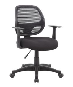 Boss Office Products Commercial Grade Ergonomic Mesh High-Back Task Chair With Arms, Black
