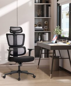 ALPHA HOME Adjustable Ergonomic Mesh High-Back Office Task Chair, Black 2