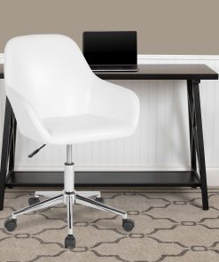 Flash Furniture Cortana Home And Office Mid-Back Office Chair, LeatherSoft, White